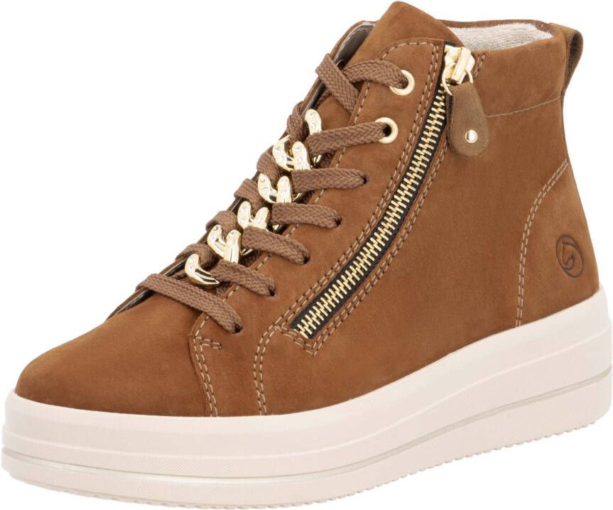 Remonte Plateausneakers Liz Hurley-Collection vrijetijdsschoen high-top sneaker veterschoen zijrits