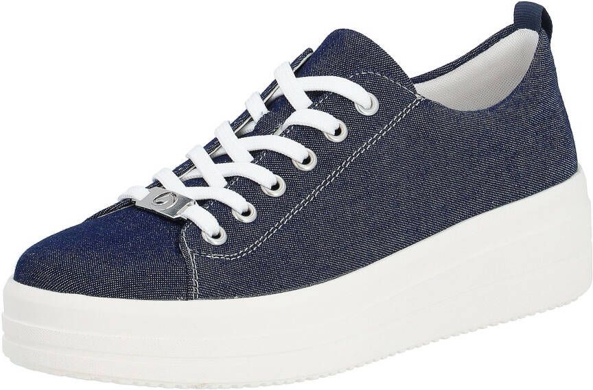 Remonte Plateausneakers met contrastnaden vrijetijdsschoen lage schoen veterschoen