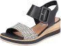 Remonte Sleehaksandaaltjes ELLE-Collection zomerschoen sandalen comfortschoen met klittenband onder de decoratieve gesp - Thumbnail 3