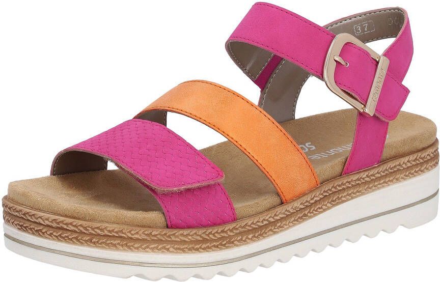 Remonte Sleehaksandaaltjes wedgehak zomerschoen sandalen met praktische klittenbandsluitingen