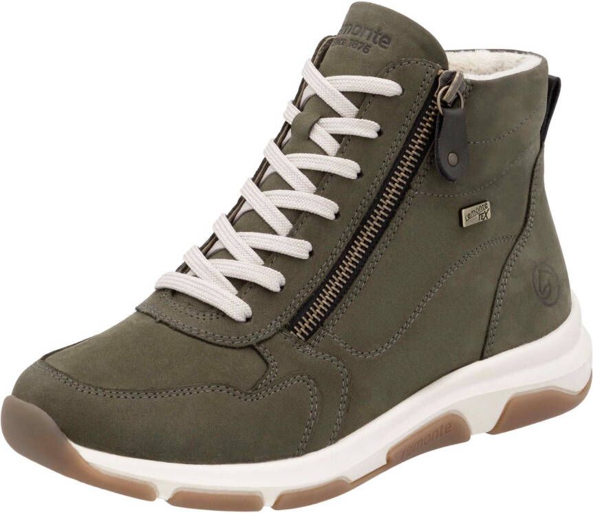 Remonte Sneakers met sleehak high-top sneaker veterschoen freizeitschoen met buitenrits