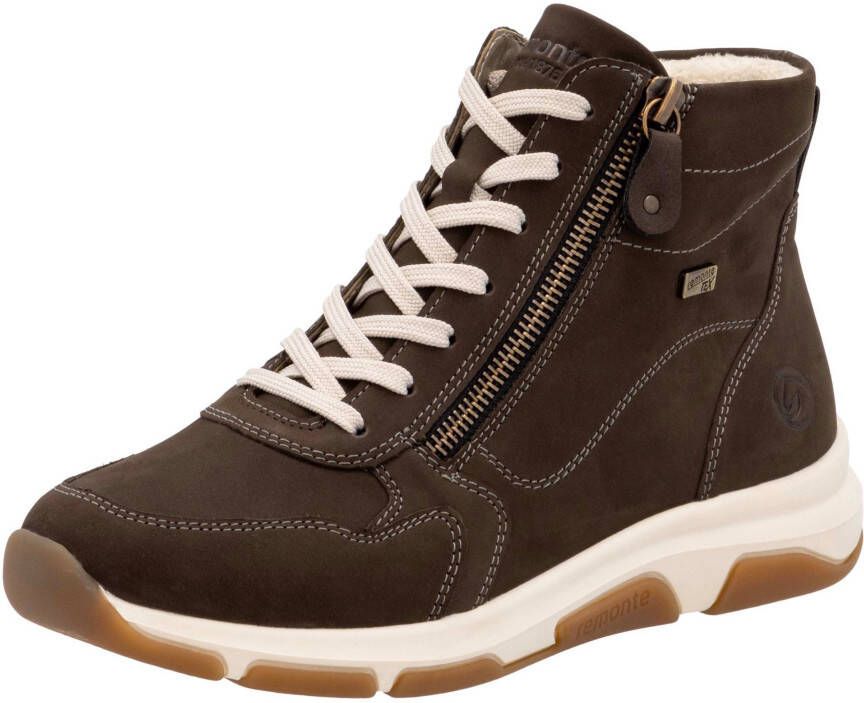 Remonte Sneakers met sleehak high-top sneaker veterschoen freizeitschoen met buitenrits