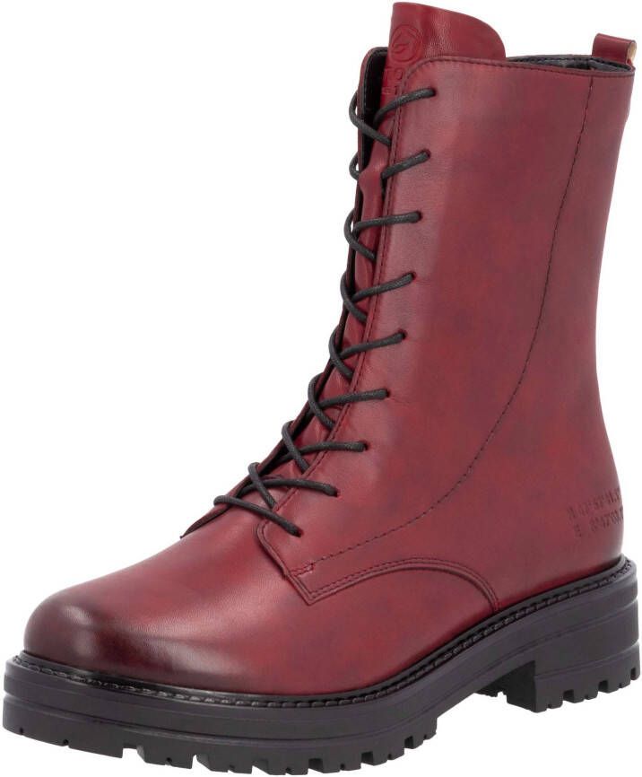 Remonte Veterlaarsjes blokhak veterschoenen chunky boots met contrast-raamstiksels