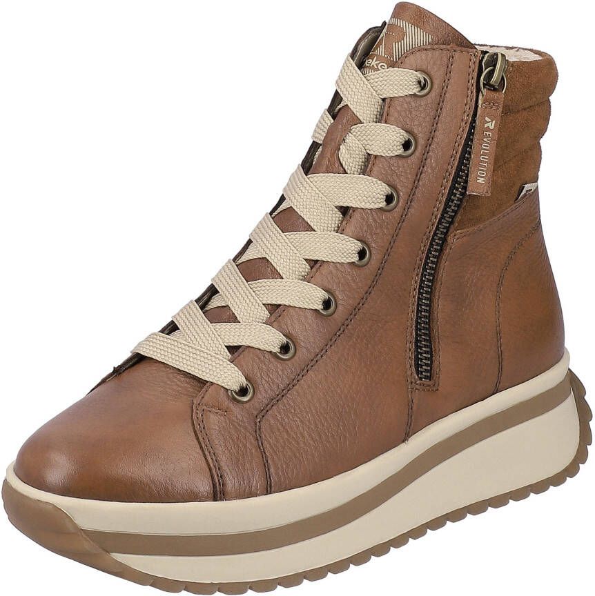 Rieker EVOLUTION Hoge veterschoenen plateaulaarsjes high top sneakers with two zippers