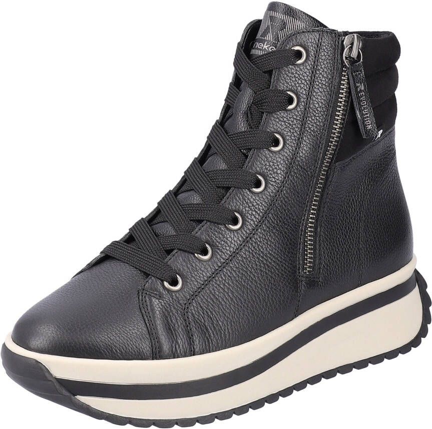 Rieker EVOLUTION Hoge veterschoenen plateaulaarsjes high top sneakers with two zippers