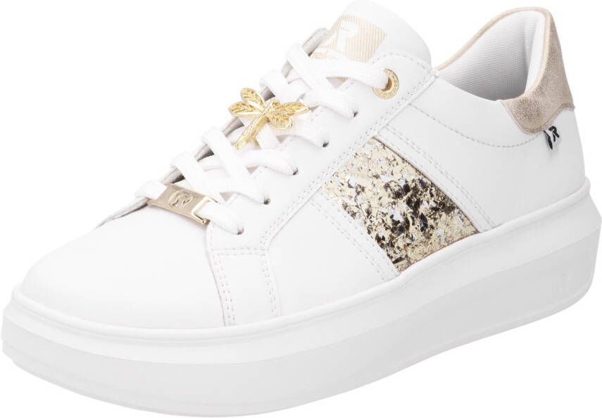 Rieker EVOLUTION Plateausneakers met stijlvolle metallic-details vrijetijdsschoen lage schoen veterschoen