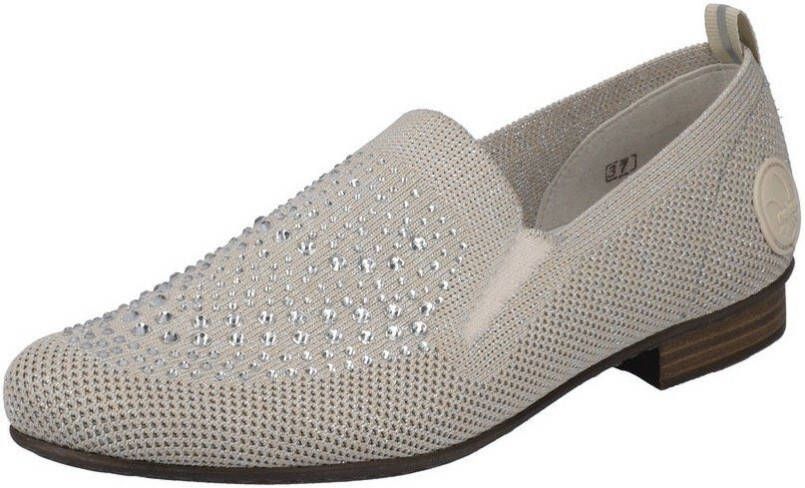 Rieker Instappers Loafer zakelijke schoen versierd met strass-steentjes