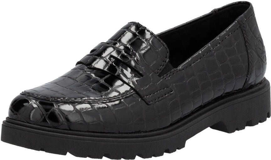 Rieker Loafers slippers instapschoen college schoenmet kleine elastieken