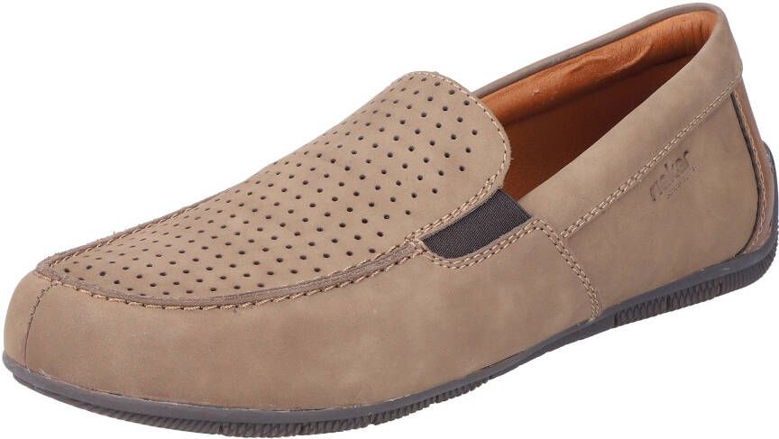 Rieker Mocassins Slipper loafer comfort schoen met geperforeerde schacht