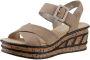 Rieker Zwarte taupe synthetische sandalette met 5 cm hak Beige Dames - Thumbnail 5