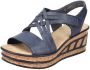 Rieker Dames schoenen 68179-14 Blauw - Thumbnail 2