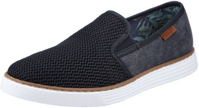 Rieker Slip-on sneakers Casual slipper vrijetijdsschoen met gemusterd binnenfutter