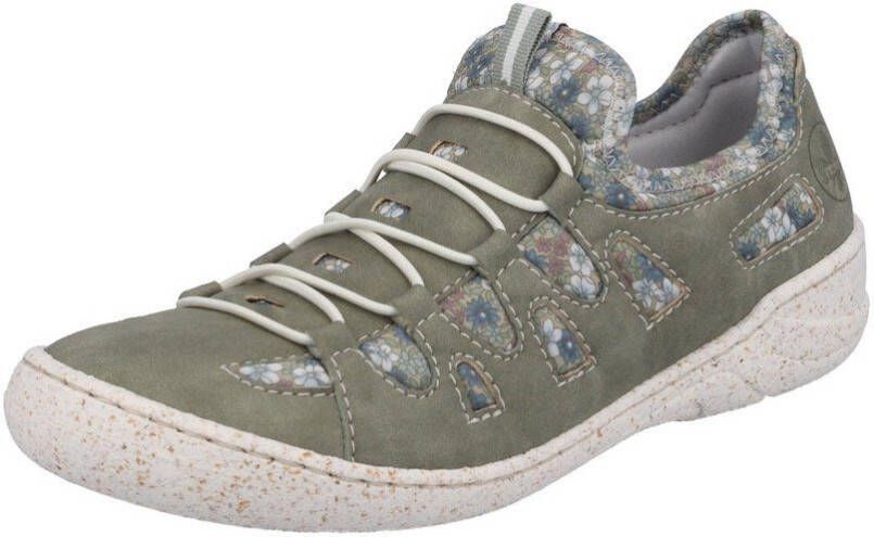 Rieker Slip-on sneakers Slipper instapschoen vrijetijdsschoen met bloemenprint