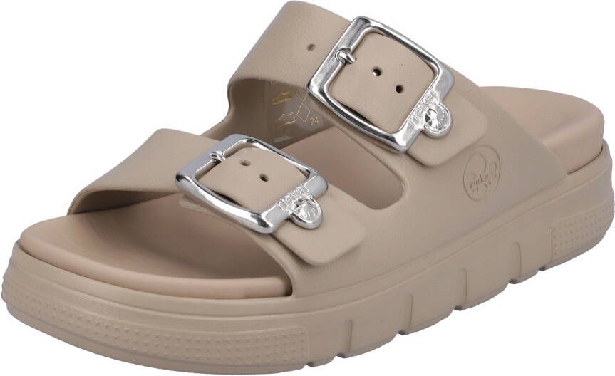 Rieker Slippers platform summer shoe slippers with two adjustable buckles