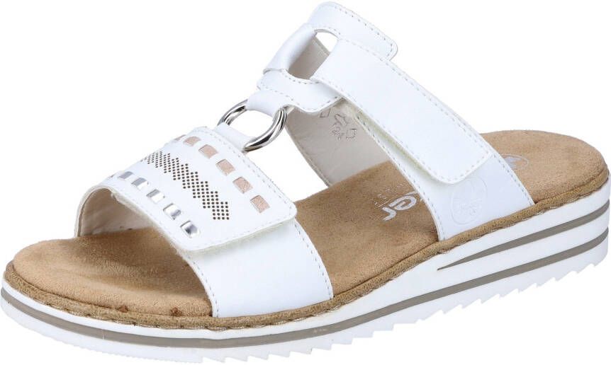 Rieker Slippers wedge heel summer shoe slippers with practical velcro strap