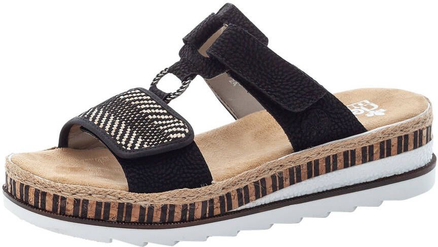 Rieker Slippers sleehak zomerschoen pantoffels met zachte binnenzool