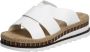 Rieker Slippers wedge heel summer shoe slippers with straw framing - Thumbnail 1