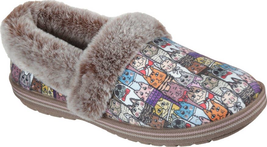 Skechers Pantoffels TOO COZY CHIC CAT met grappige poezenprint