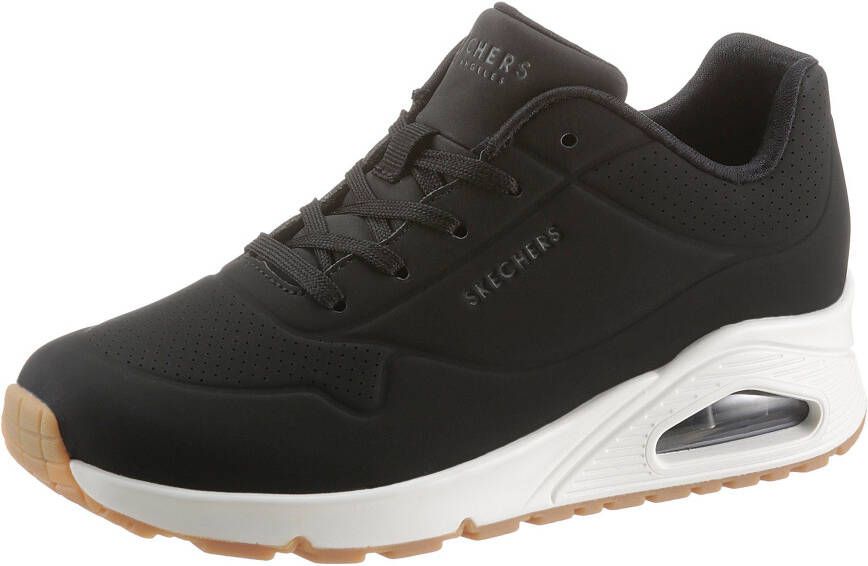 Skechers Sneakers met sleehak Uno Stand on Air met fijne perforatie vrijetijdsschoen halfhoge schoen veterschoen