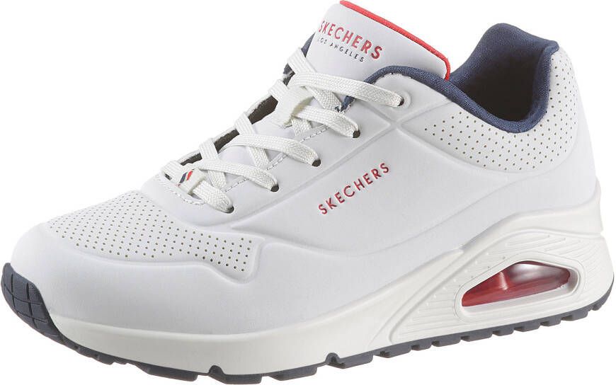 Skechers Sneakers met sleehak Uno Stand on Air met fijne perforatie vrijetijdsschoen halfhoge schoen veterschoen