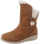 Skechers Keepsakes Wedge Cozy Peak Dames Winter Laarzen Boots Gevoerd Leer Bruin 49811-TAN - Thumbnail 2