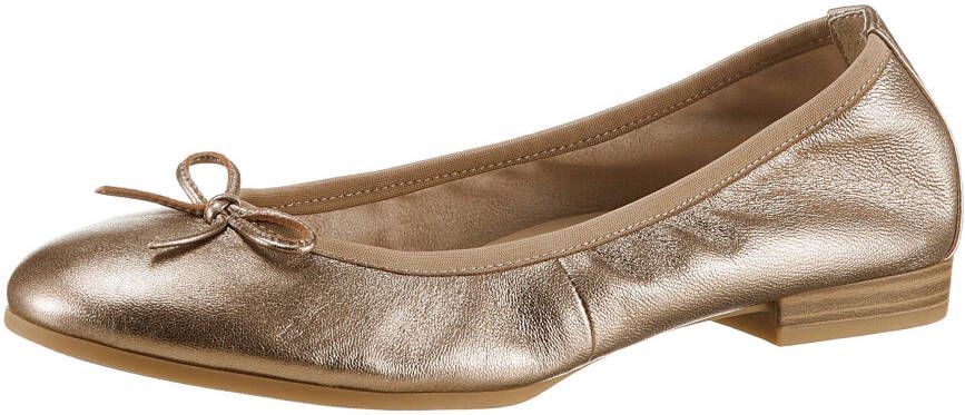 Tamaris Ballerina's Feestelijke schoen bruiloftsschoen flats met mooie metallic glans