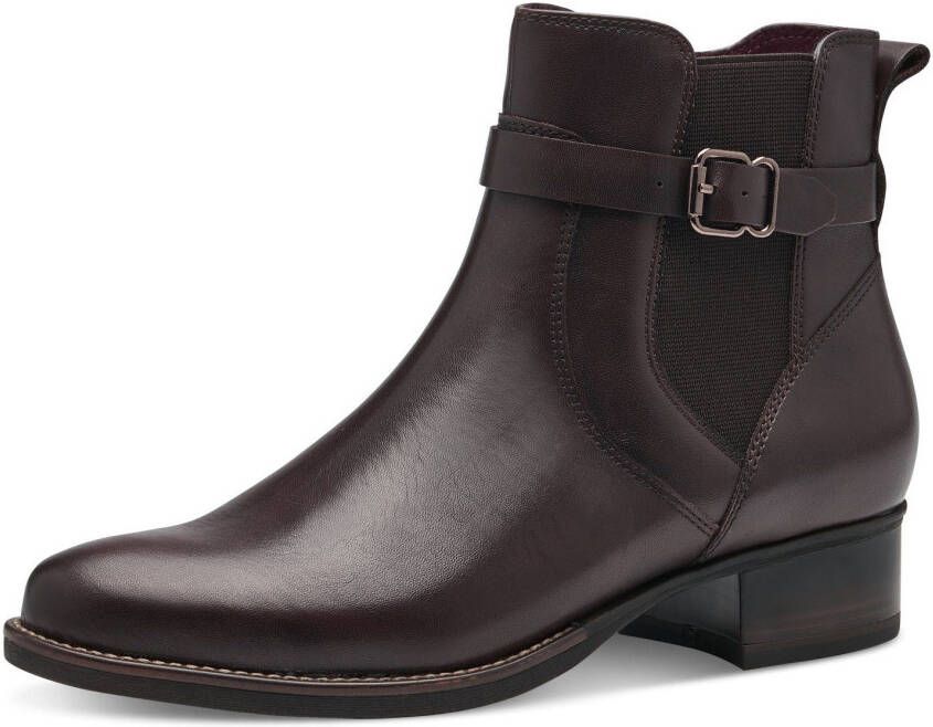 Tamaris Chelsea-boots met siergesp en stretchinzet