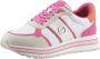 Tamaris Vegan Sneaker met Roze en Oranje Accents Multicolor Dames - Thumbnail 4