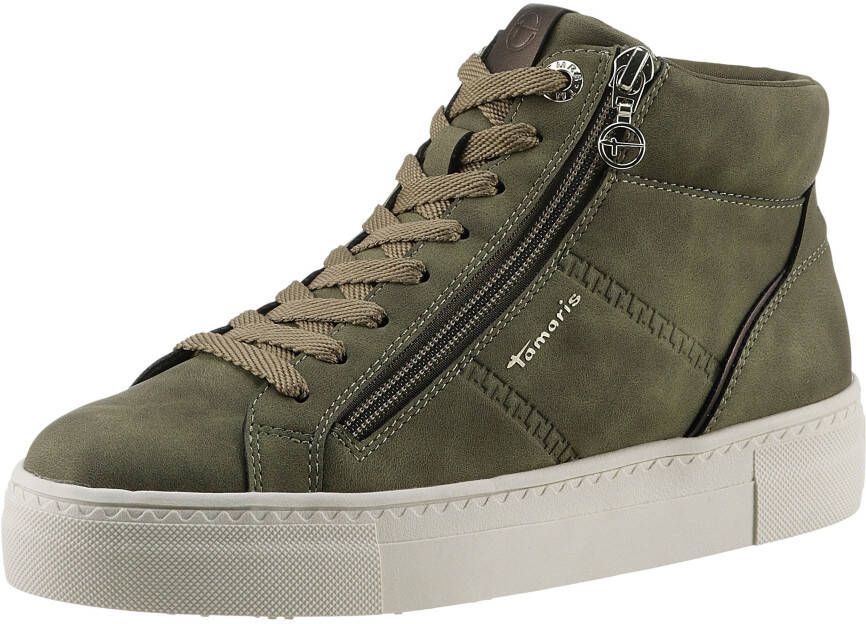 Tamaris Plateausneakers high-top sneaker vrijetijdsschoen veterschoen gevoerde schacht