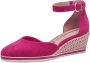 Tamaris Roze Suède Sleehak Espadrille Sandaal Pink Dames - Thumbnail 5