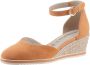 Tamaris Oranje Suède Espadrille Sleehak Sandaal Orange Dames - Thumbnail 4