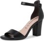 Tamaris Zwarte Leren Hoge Hak Sandalen Black Dames - Thumbnail 76