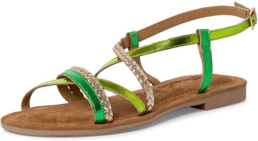 Tamaris Sandalen zomerschoen sandaal blokhak met vlecht-look bandjes