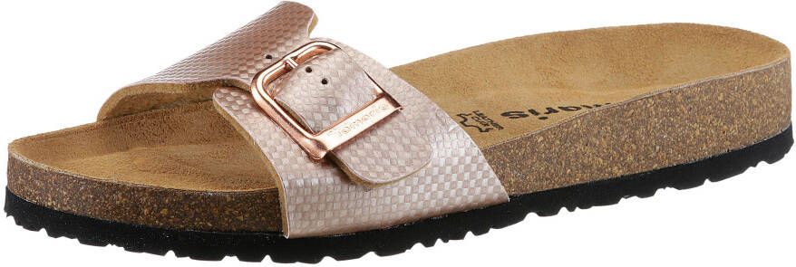 Tamaris Slippers zomerschoen slippers in metallic-look