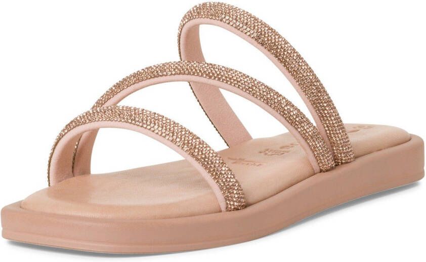 Tamaris Slippers zomerschoen slippers met delicate glitterbandjes