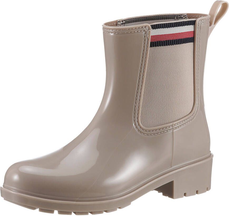 Tommy Hilfiger Chelsea-boots CORPORATE ELASTIC RAINBOOT met stretchinzet aan beide zijden