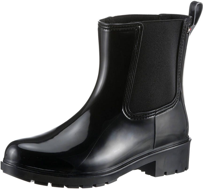 Tommy Hilfiger Chelsea-boots FLAG RAINBOOT gummlaarzen hakken instapschoen met aanhaaklus