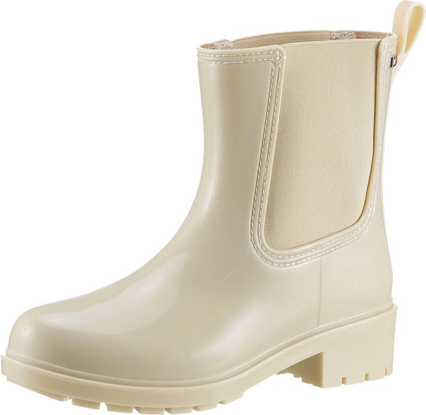 Tommy Hilfiger Chelsea-boots FLAG RAINBOOT gummlaarzen hakken instapschoen met aanhaaklus