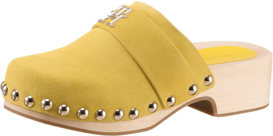 Tommy Hilfiger Clogs TH CLOG SUEDE met glanzende studs