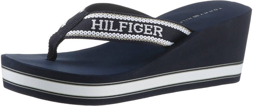 TOMMY HILFIGER Blauwe Teenslippers Hilfiger Wedge Beach - Foto 3