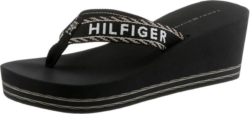 Tommy Hilfiger Dianets TOMMY WEBBING H WEDGE SANDAL met sleehak