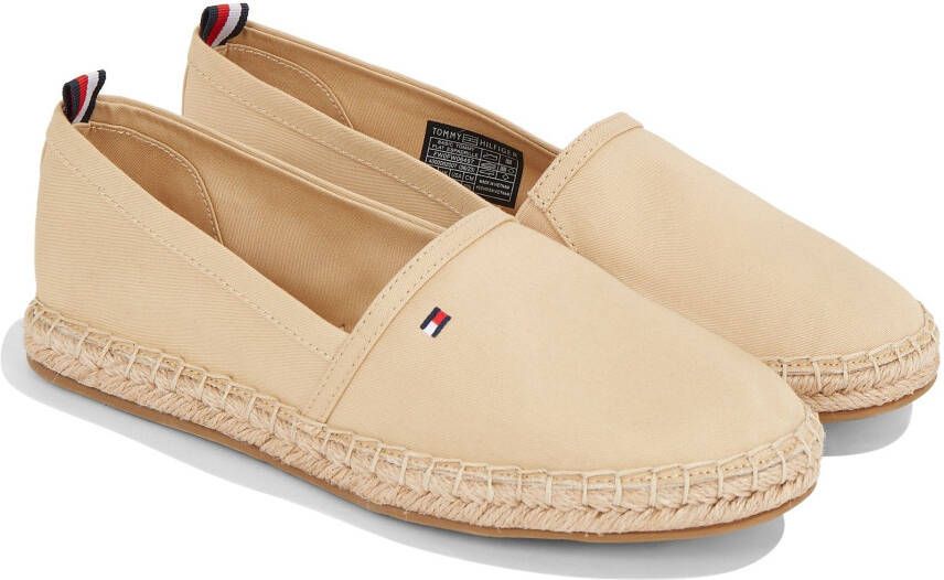 Tommy Hilfiger Espadrilles BASIC TOMMY FLAT ESPADRILLE Zomerschuh slides loafer met geborduurd logo-vlag