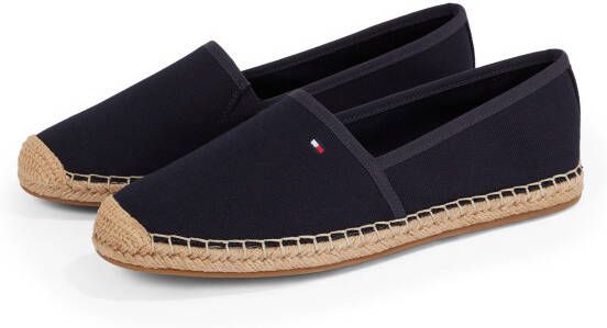 Tommy Hilfiger Espadrilles FLAG CANVAS ESPADRILLE slippers flats comfortabele schoen met bamboe bekleding en decoratieve naden