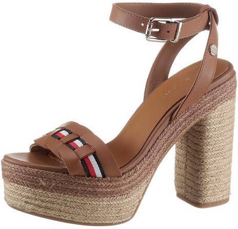 Tommy Hilfiger Highheel sandaaltjes TH INTERLACE HIGH HEEL SANDAL met gestreept textielband