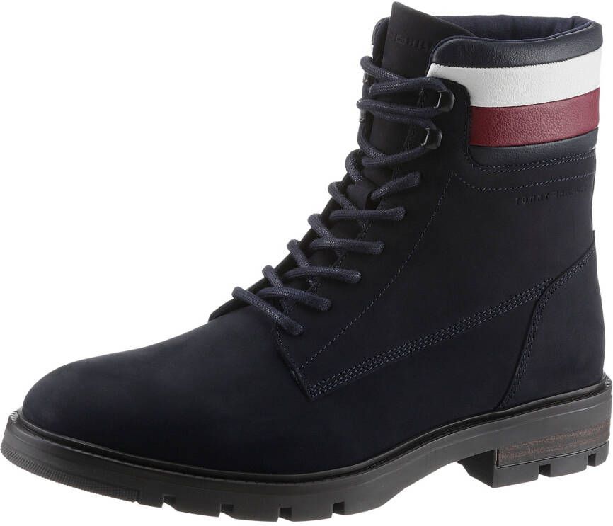 Tommy Hilfiger Hoge veterschoenen CORPORATE HILFIGER NUBUCK BOOT met strepen aan de gepolsterde schacht