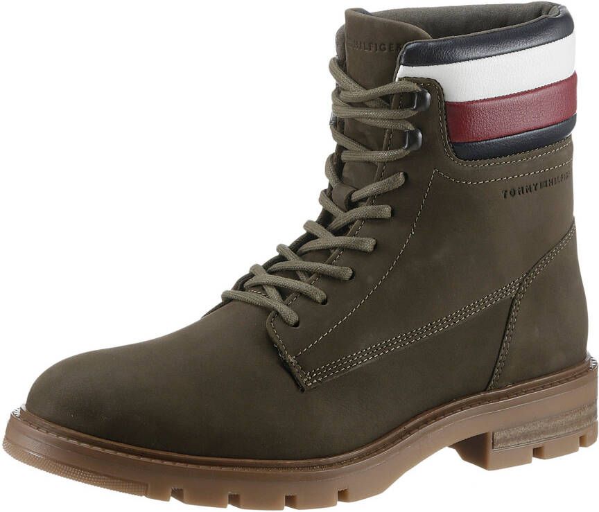 Tommy Hilfiger Hoge veterschoenen CORPORATE HILFIGER NUBUCK BOOT met strepen aan de gepolsterde schacht