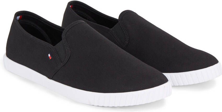 Tommy Hilfiger Instappers CANVAS SLIP-ON SNEAKER Vrijetijdsschoen slip-on sneaker zomerschoen met elastiek smalle vorm