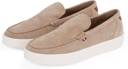 Tommy Hilfiger Instappers MODERN LIGHT HYBRID SUEDE LOAFER plateau instapschoen vrijetijdsschoen lage schoen met label