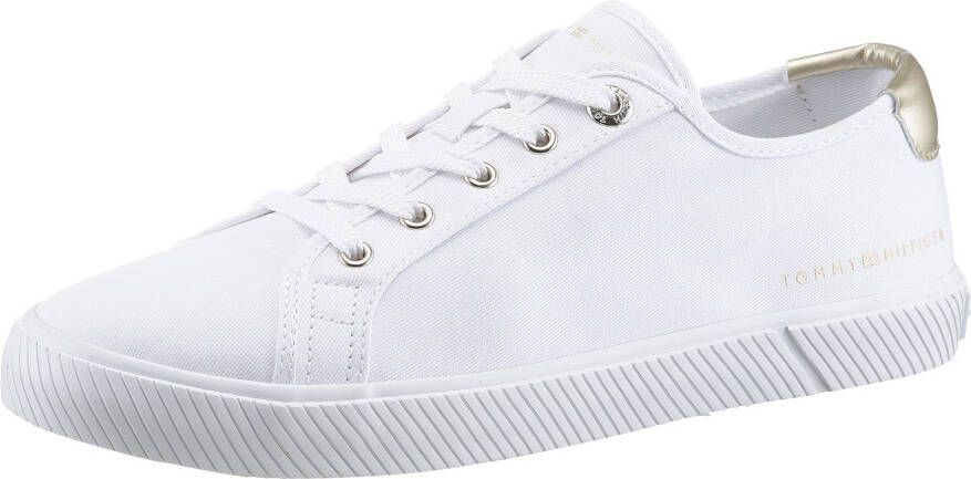 Tommy Hilfiger Plateausneakers LACE UP VULC SNEAKER Contrastafwerking in metalliclook vrijetijdsschoen halfschoen veterschoen