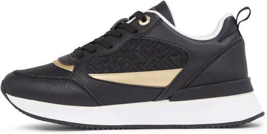 Tommy Hilfiger Plateausneakers MONOGRAM RUNNER vrijetijdsschoen lage schoen veterschoen met th-monogram